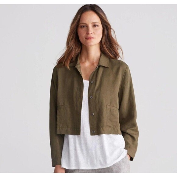Eileen Fisher Jackets & Blazers - Eileen Fisher Organic Cotton Jacket Perfect Condition Green Size XXS 2XS
